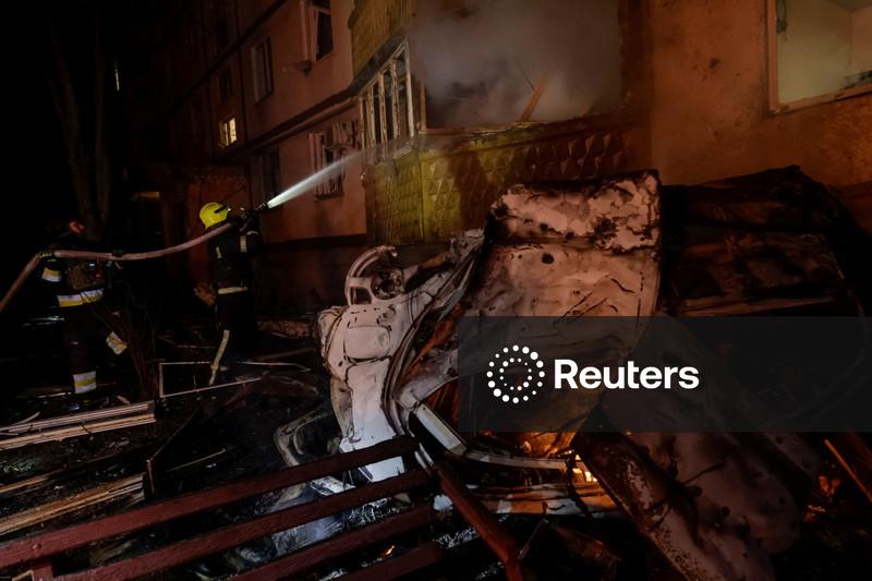 Russian drones hit Kharkiv, injuring 32 people, Ukrainian officials say