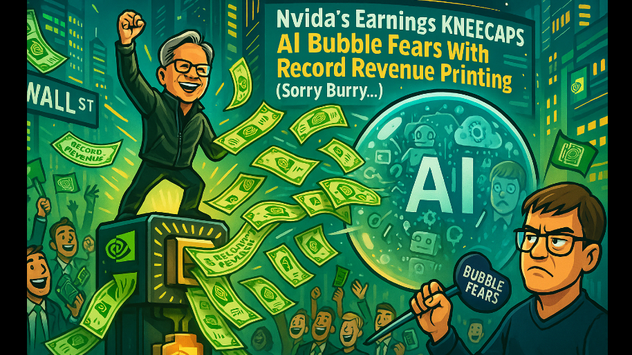 Nvidia’s Earnings KNEECAPS AI Bubble Fears With Record Revenue Printing (Sorry Burry…)