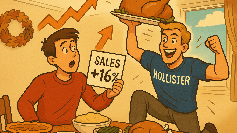 Abercrombie Soars 16% on Q3 Beat… Powered by Hollister’s Sales Jump Heading Into Thanksgiving