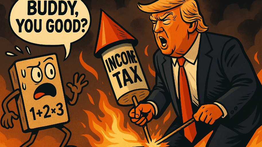 Donnie Tariffhands Doubles Down on Nuking Income Taxes For Good… Math Says “Buddy, You Good?”