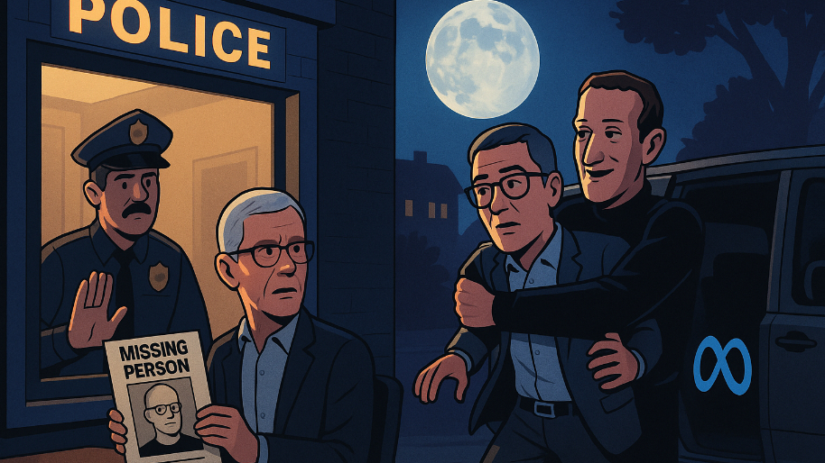 Tim Cook Files “Missing Persons Report” After Zuck Hijacks Apple’s Design Chief in Broad Moonlight