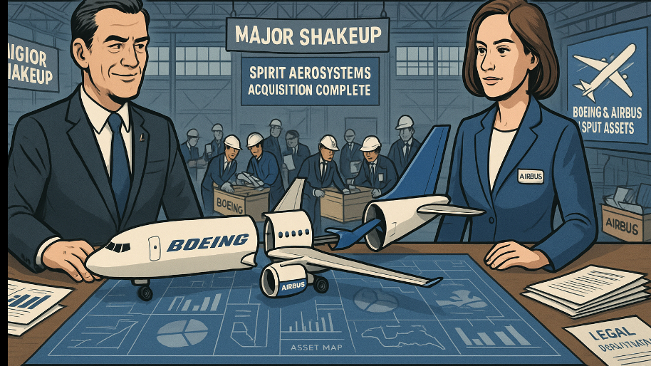 Boeing Completes Spirit AeroSystems Acquisition, Splitting Assets With Airbus in Major Shakeup