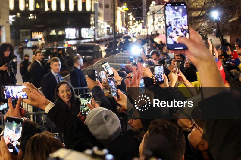 Nobel laureate Machado arrives in Oslo, hours after award ceremony