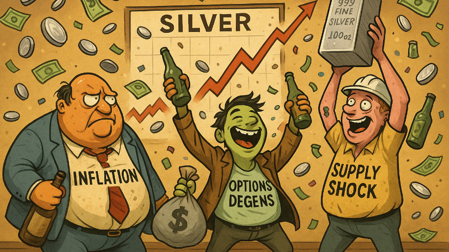 Silver Smashes New Record as Inflation Fear, Options Degens, and Supply Shock All Show Up Drunk