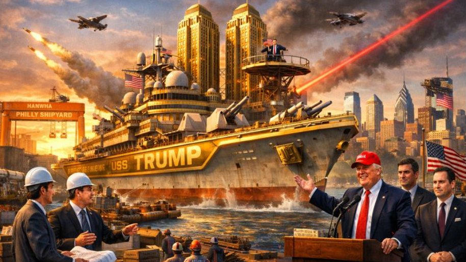 YUGE Floating Trump Towers Approved as Hanwha Turns Philly Into MAGA Shipyard Central (+10%)