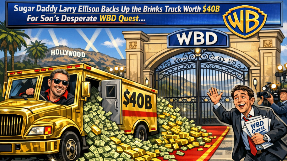 Sugar Daddy Larry Ellison Backs Up the Brinks Truck Worth $40B For Sons Desperate WBD Quiest…