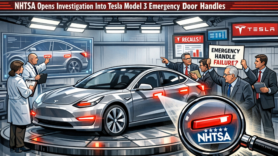 NHTSA Opens Investigation Into Tesla Model 3 Emergency Door Handles