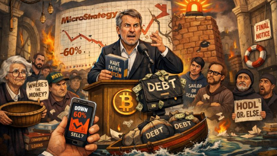 Saylor’s Debt-Soaked Bitcoin Message Hits a $90K Wall… Congregation Starts Asking Questions