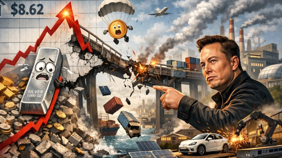 Silver’s Record Tear Meets Gravity After Elon Points to Cracks Forming in Global Supply Lines