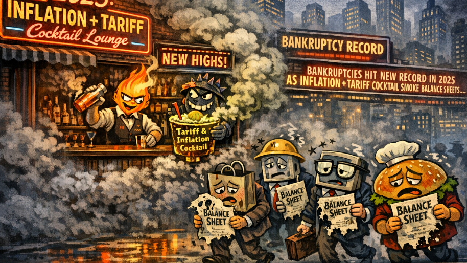 Bankruptcies Hit New Record In 2025 As Inflation + Tariff Cocktail Smoke Balance Sheets…