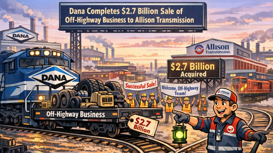 Dana Completes $2.7 Billion Sale of Off-Highway Business to Allison Transmission