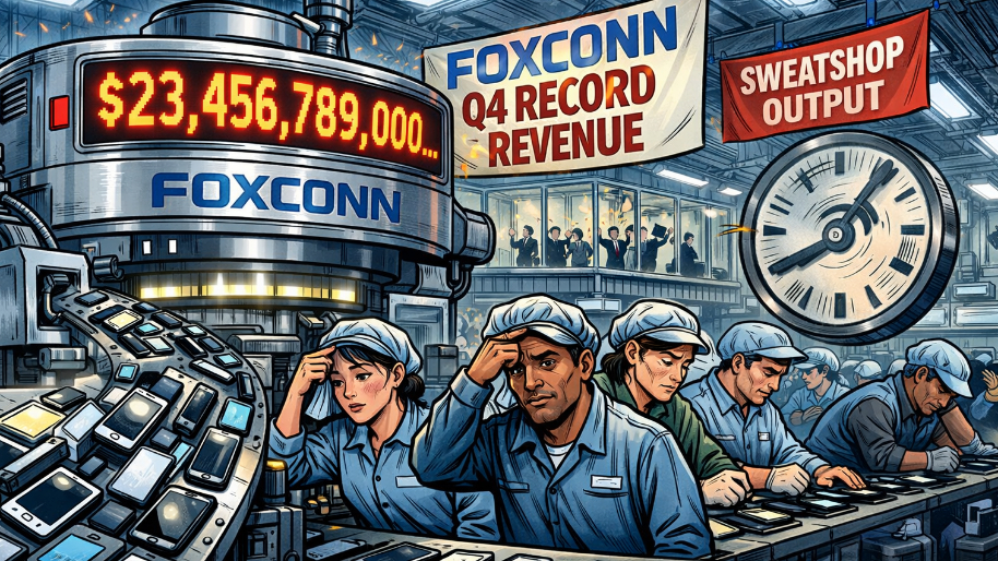 Foxconn Puts The Sweat in Sweatshop After Running Up a Record Q4 in Revenue…
