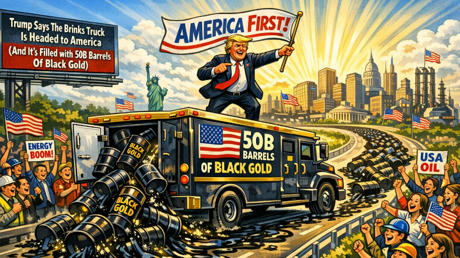 Trump Says The Brinks Truck Is Headed to America (And It’s Filled with 50B Barrels Of Black Gold)
