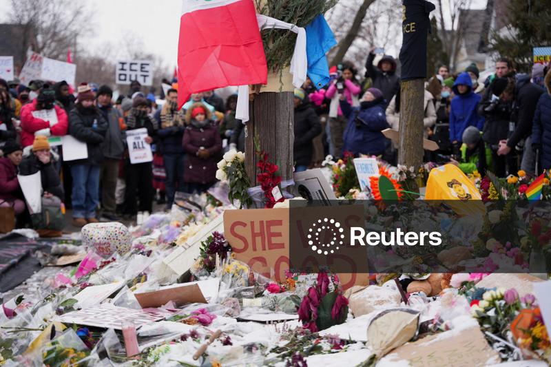 Tens of thousands protest in Minneapolis over fatal ICE shooting