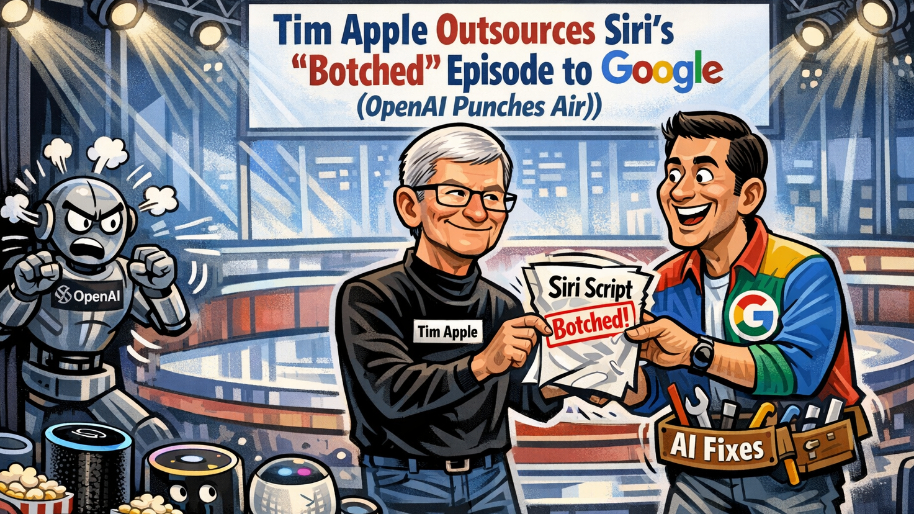 Tim Apple Outsources Siri’s “Botched” Episode to Google (OpenAI Punches Air)