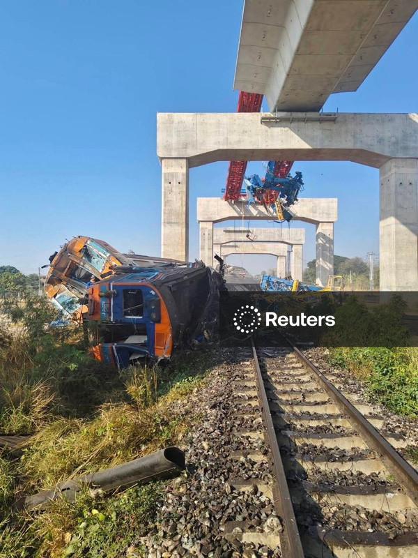 At least 19 killed after crane falls on train in Thailand, 80 injured