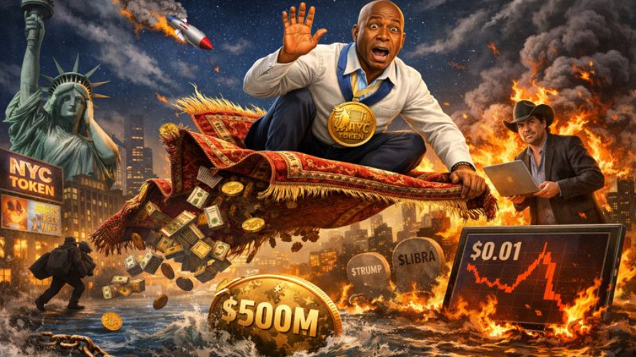 Ex NYC Mayor Eric Adams Swears “No Rugpull” After His Meme Coin Mysteriously Loses $500M Overnight