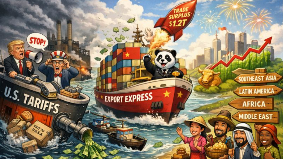 China Prints a Record $1.2T Trade Surplus in 2025 as Tariffs Quietly Fail to Stop Exports