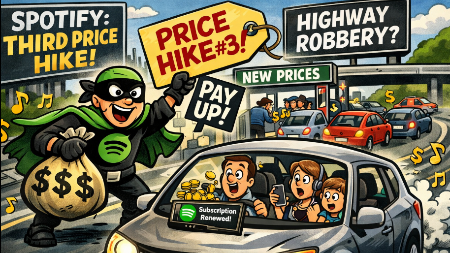 Spotify Posts Highway Robbery With New Price Hike (For The Third Straight Time)
