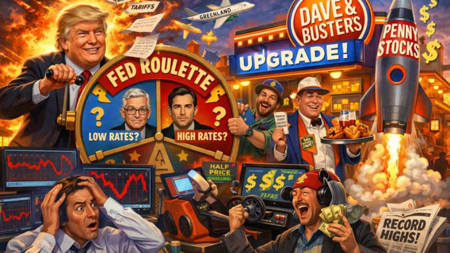 Final Tally: Trump Pulls a Fed Fake-Out, Benchmark Bets on Bar Games, Penny Stocks Break Records