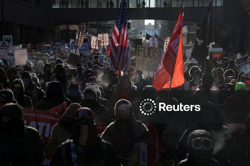 Thousands brave bitter cold to demand ICE leave Minneapolis