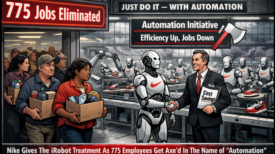 Nike Gives The iRobot Treatment As 775 Employees Get Axe’d In The Name of “Automation”