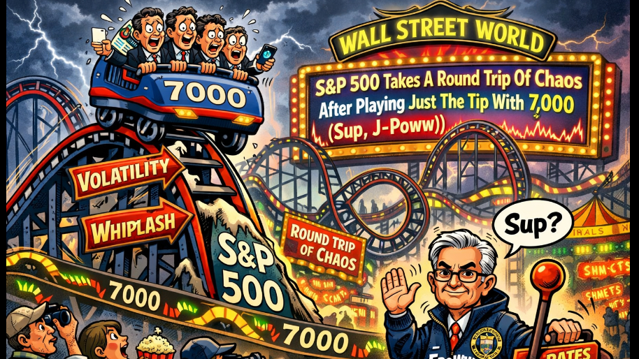 Final Tally: S&P 500 Takes A Round Trip Of Chaos After Playing Just The Tip With 7,000 (Sup, J-Poww)
