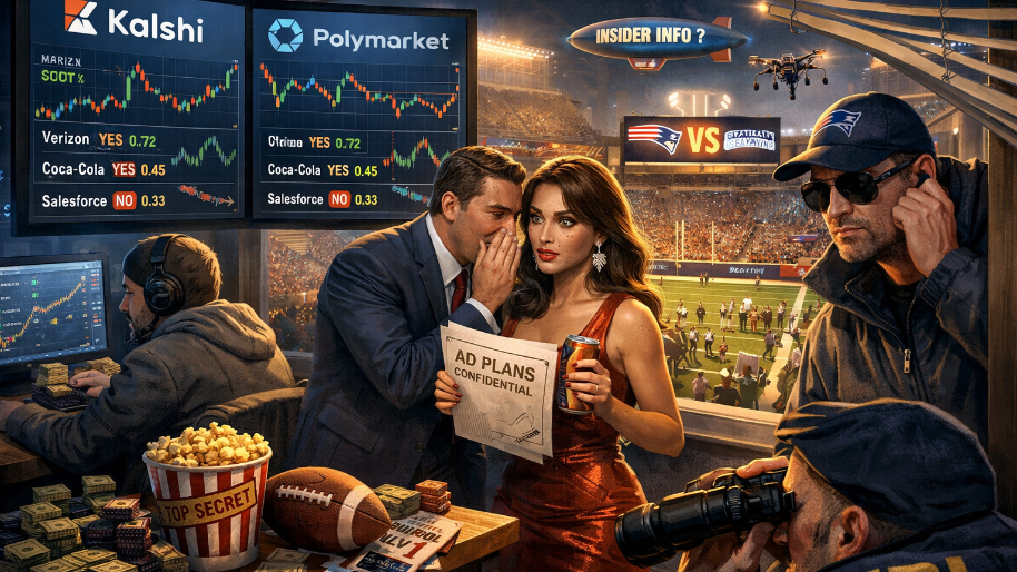 Super Bowl Commercials Go Tradeable as Kalshi and Polymarket Test the Insider Trading Tripwire