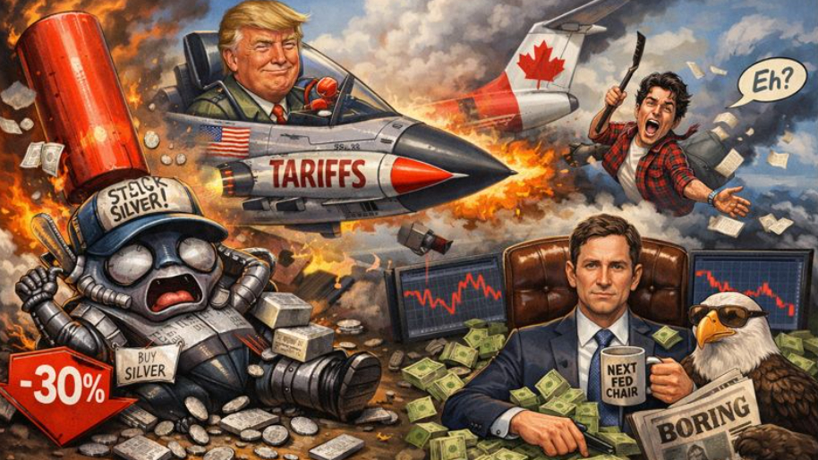 Final Tally: Silver Bugs Get Squashed in 30% Dump… Trump Clips Canada’s Wings… Fed Pick a “Warsh?”