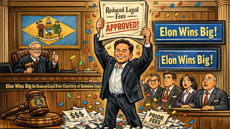 Elon Wins Big On Reduced Legal Fees Courtesy of Delaware Court