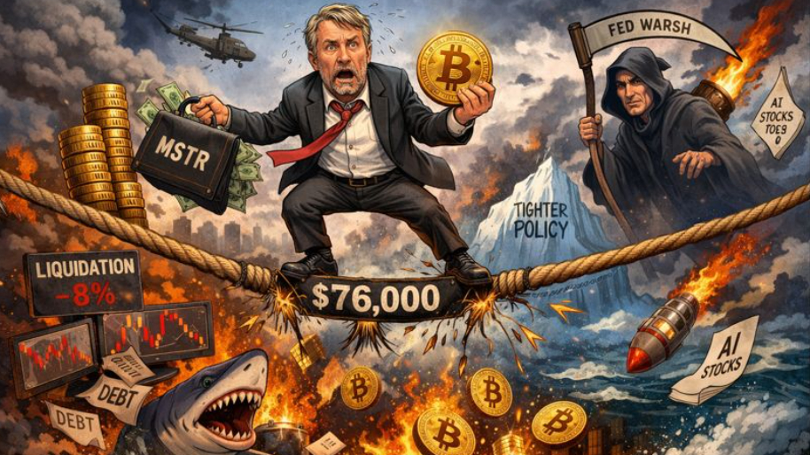 Michael Saylor’s Bitcoin Math Gets Uncomfortable as $76K Line Finally Breaks