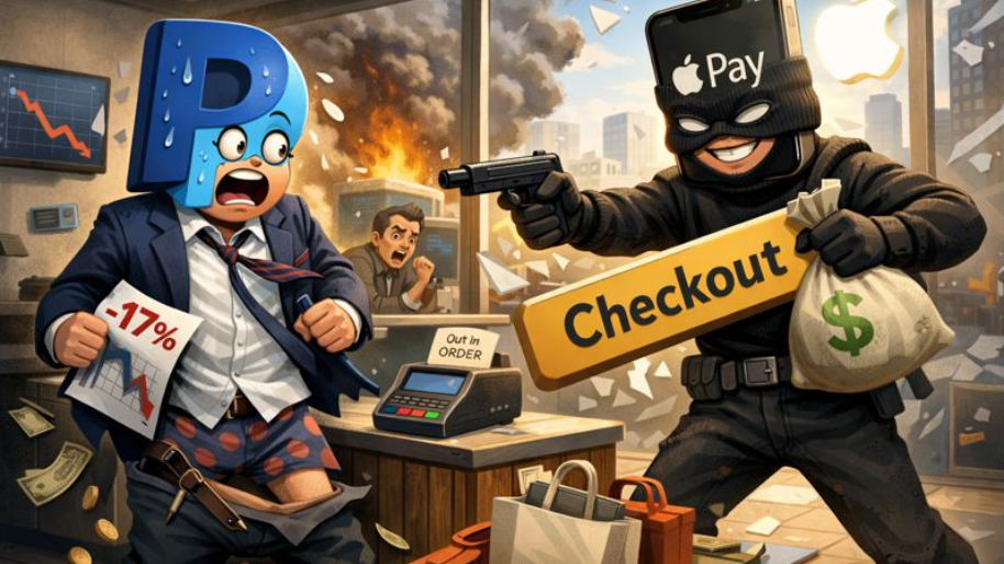 PayPal Gets Charged Back -17% After Apple Pay Steals the Checkout Button in Broad Daylight