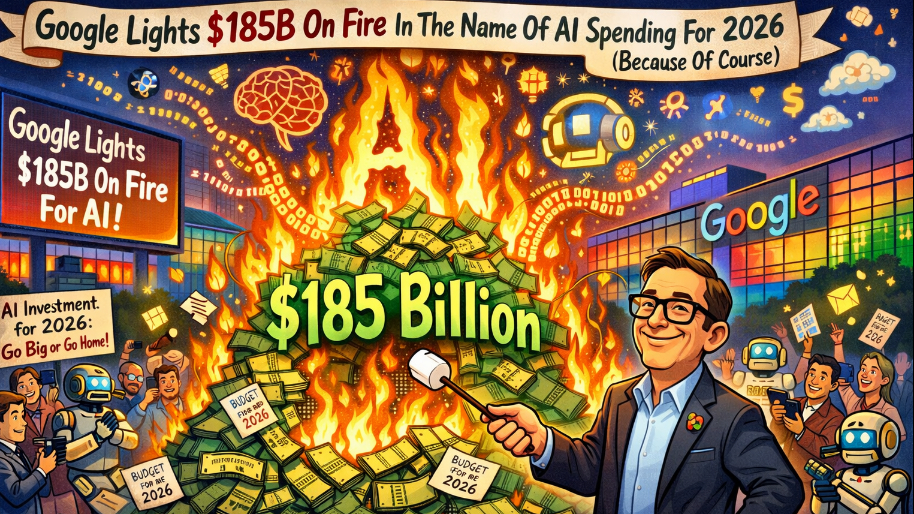Google Lights $185B On Fire In The Name Of AI Spending For 2026 (Because Of Course)
