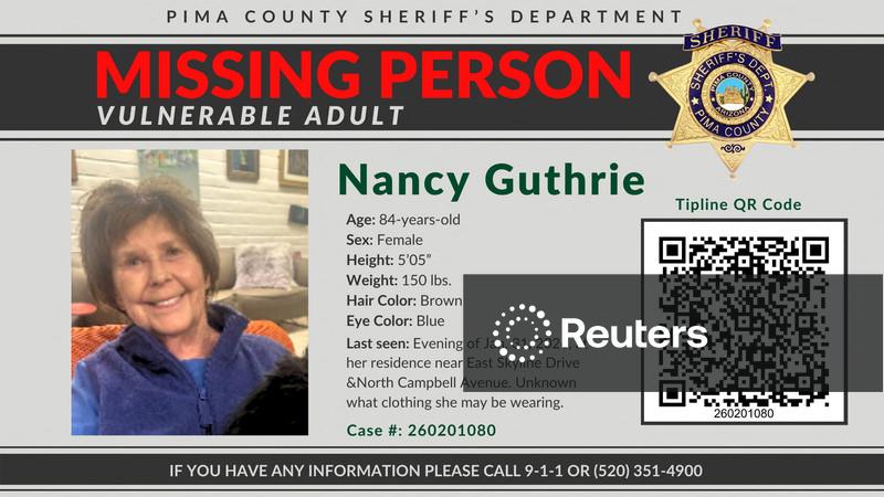 Search for Nancy Guthrie, missing 6 days from Arizona home, turns to new message