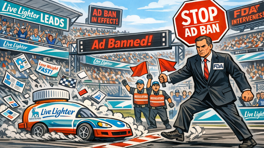 FDA Kneecaps Novo Nordisk's Momentum After Banning New “Live Lighter” Pill Ads…