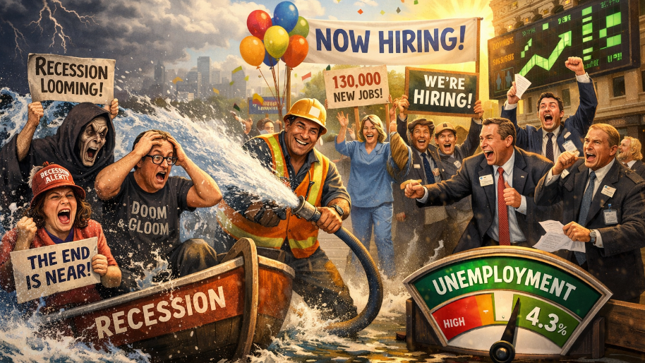 Unemployment Slips to 4.3% as January Hiring Throws Cold Water on Recession Chatter