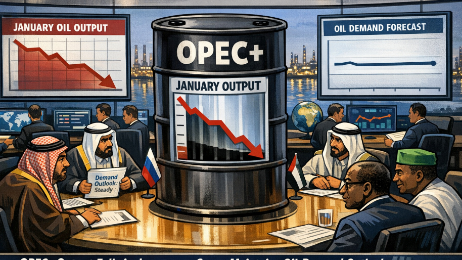 OPEC+ Output Falls in January as Group Maintains Oil-Demand Outlook