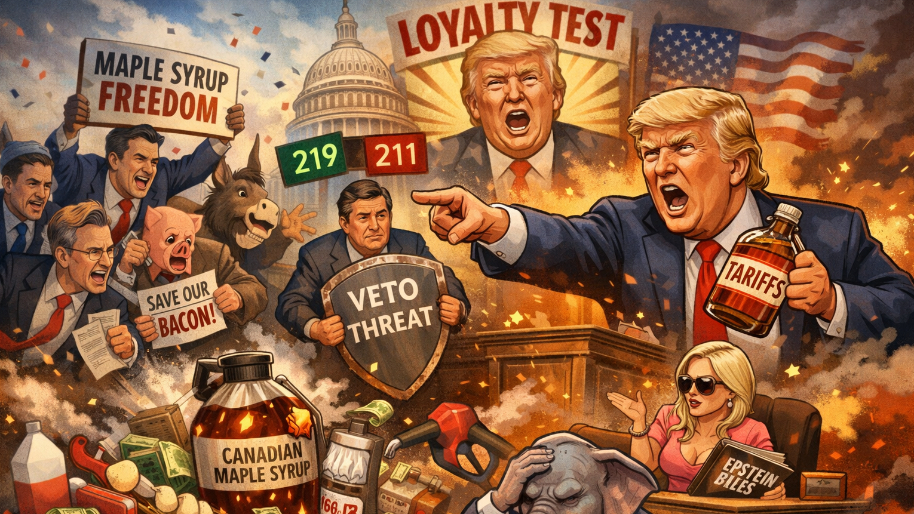 Political “Civil War” Erupts as GOP Rebels Risk Primary Pain to Cross Trump on Maple Syrup Tariffs