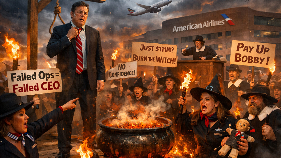 American Airlines CEO Faces Corporate Salem Witch Trial After $111M Year Leaves Crew Seeing Red