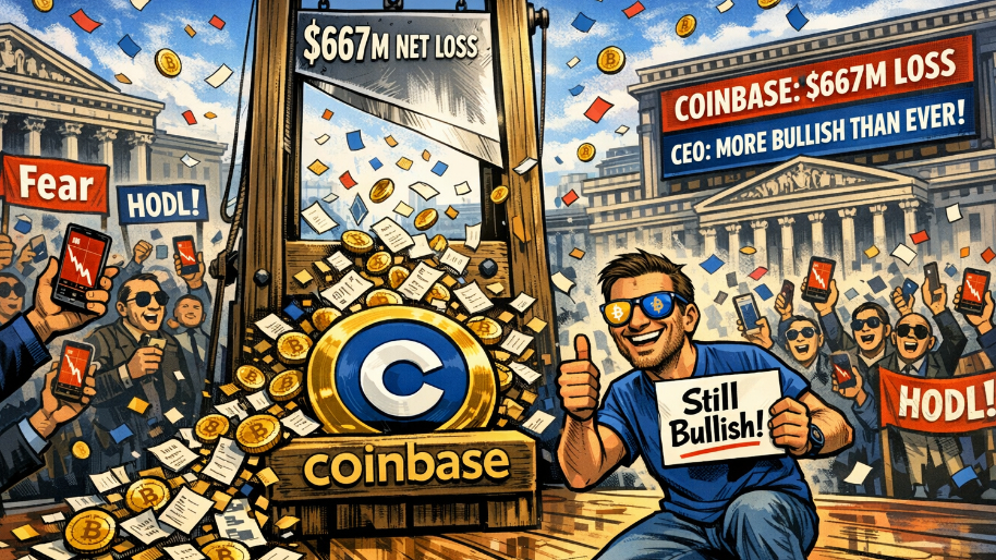 Coinbase Gets Guillotined Over $667M Net Loss (CEO More Bullish Than Ever)
