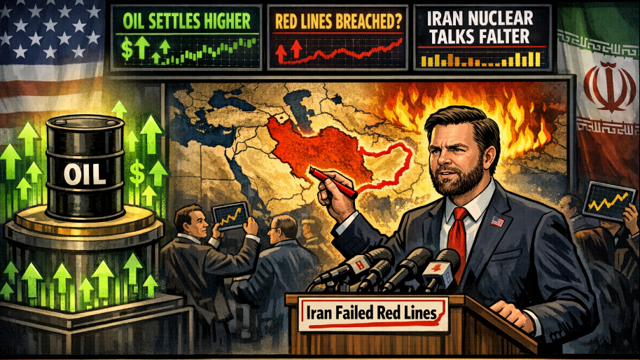 Oil Settles Higher as Vance Signals Iran Failed to Meet U.S. Nuclear Red Lines