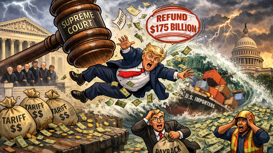 Supreme Court Drops a 6-3 Hammer on Trump’s Emergency Tariffs… $175B Refund Storm Now Brewing