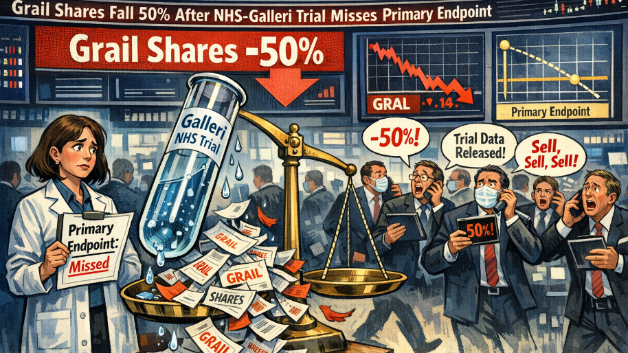 Grail Shares Fall 50% After NHS-Galleri Trial Misses Primary Endpoint