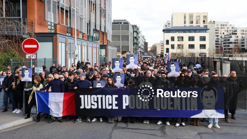 Thousands march in Lyon after French far-right activist killed last week