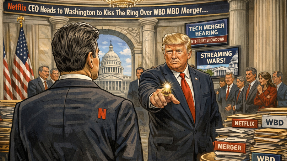 Netflix CEO Heads to Washington to Kiss The Ring Over WBD Merger…