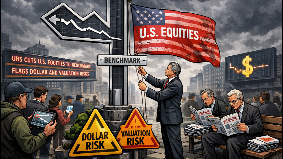 UBS Cuts U.S. Equities to Benchmark, Flags Dollar and Valuation Risks