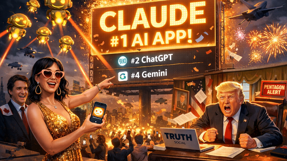 Katy Perry Transforms Trump’s Anthropic Snub Into a Glowing “#1 AI App” Billboard