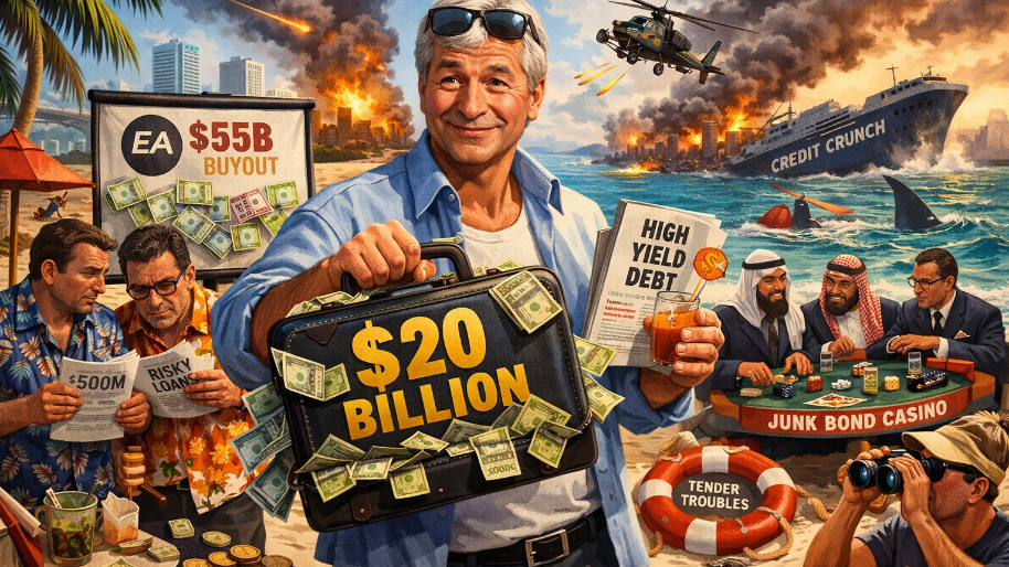 Jamie Dimon Prepares to Sell $20 Billion in EA Debt as War Jitters Rattle Credit Markets