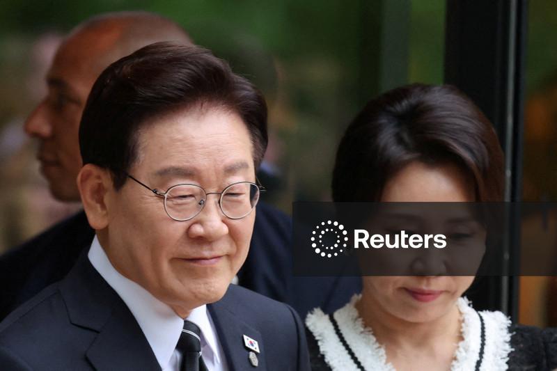 South Korea's Lee leaves G7 with Trump's pen after talks about peace on the peninsula