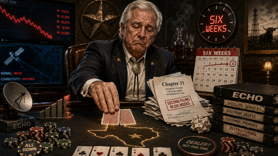 Charlie Ergen Play’s “Texas Fold ‘Em” with Echo After Second Bankruptcy in SIX Weeks…